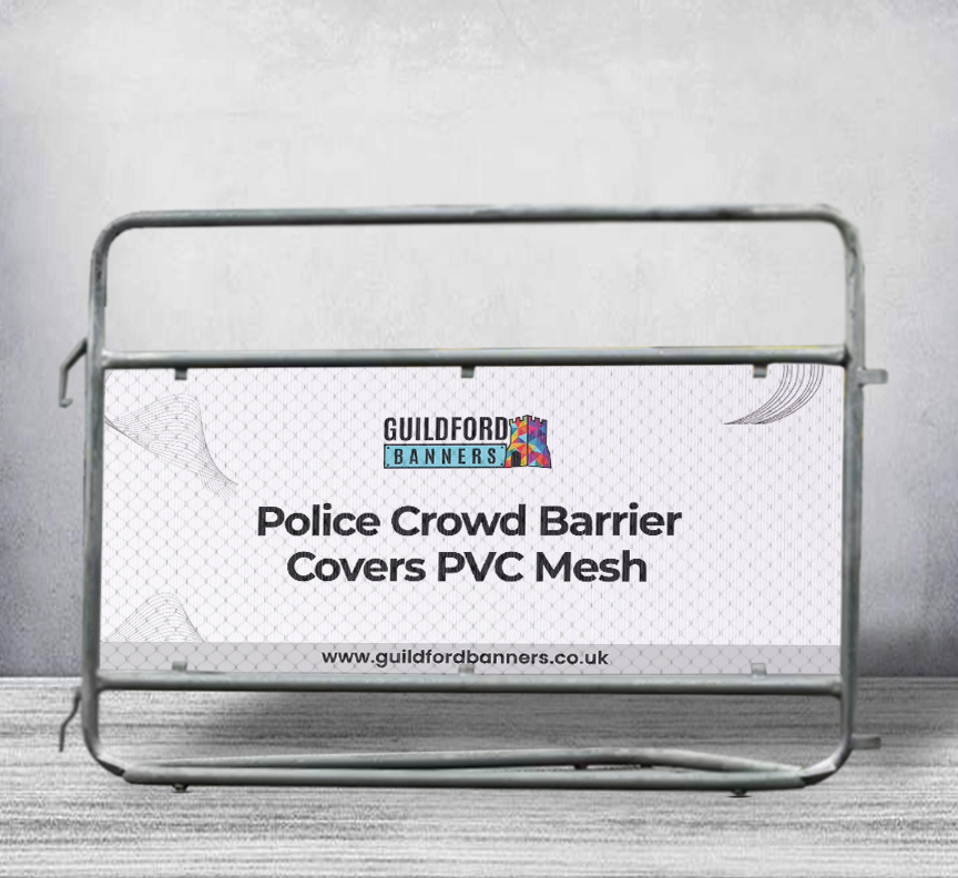 POLICE CROWD BARRIER COVERS & BANNERS – PVC MESH