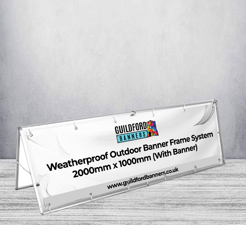 Weatherproof Outdoor Banner Frame System 2000mm x 1000mm (With Banner)
